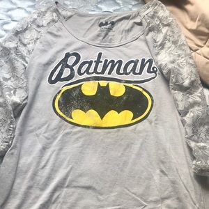 Batman shirt with lace sleeves